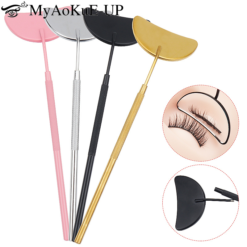 Eyelash Extension Guide - 1pcs Eyelash EXTENSION กระจกรูปดวงจันทร์สแตนเลสที่ถอดออกได้ Lash Lifting