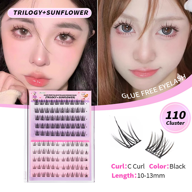 Eyelash Extension No 10 - ต่อขนตาแบบกลุ่ม 100-160 กลุ่ม ไม่ต้องใช้กาว ขนตาแบบกลุ่ม ไม่ใช้กาว
