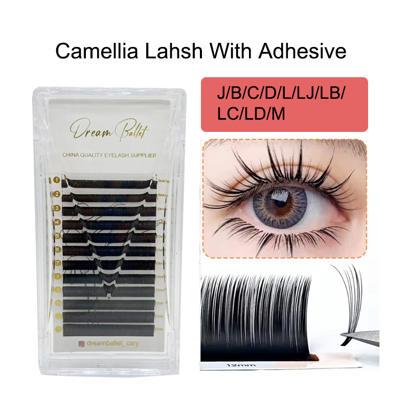 Eyelash Extension C Curl - ขนตาปลอม Dream Ballet Camellia Lashes พร้อมกาวติดขนตา