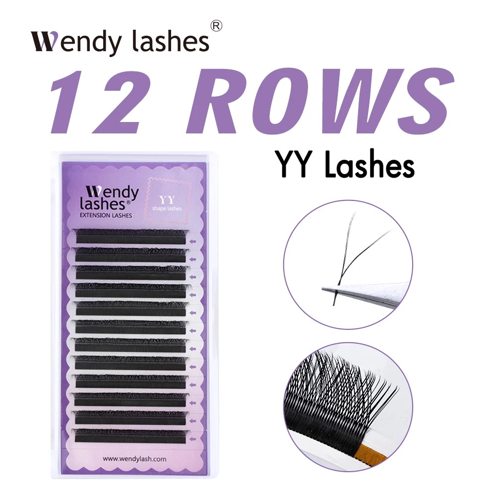 Eyelash Extension For Asian Eyes - WENDY 2D YY รูปร่าง C/D Curl