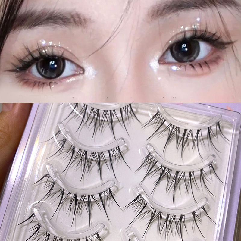 Eyelash Extension Japanese - 3 คู่ขนตาปลอมแบบใส ดูเป็นธรรมชาติ แถบบาง ขนตาปลอมสไตล์ญี่ปุ่น ขนตายาวเรียว