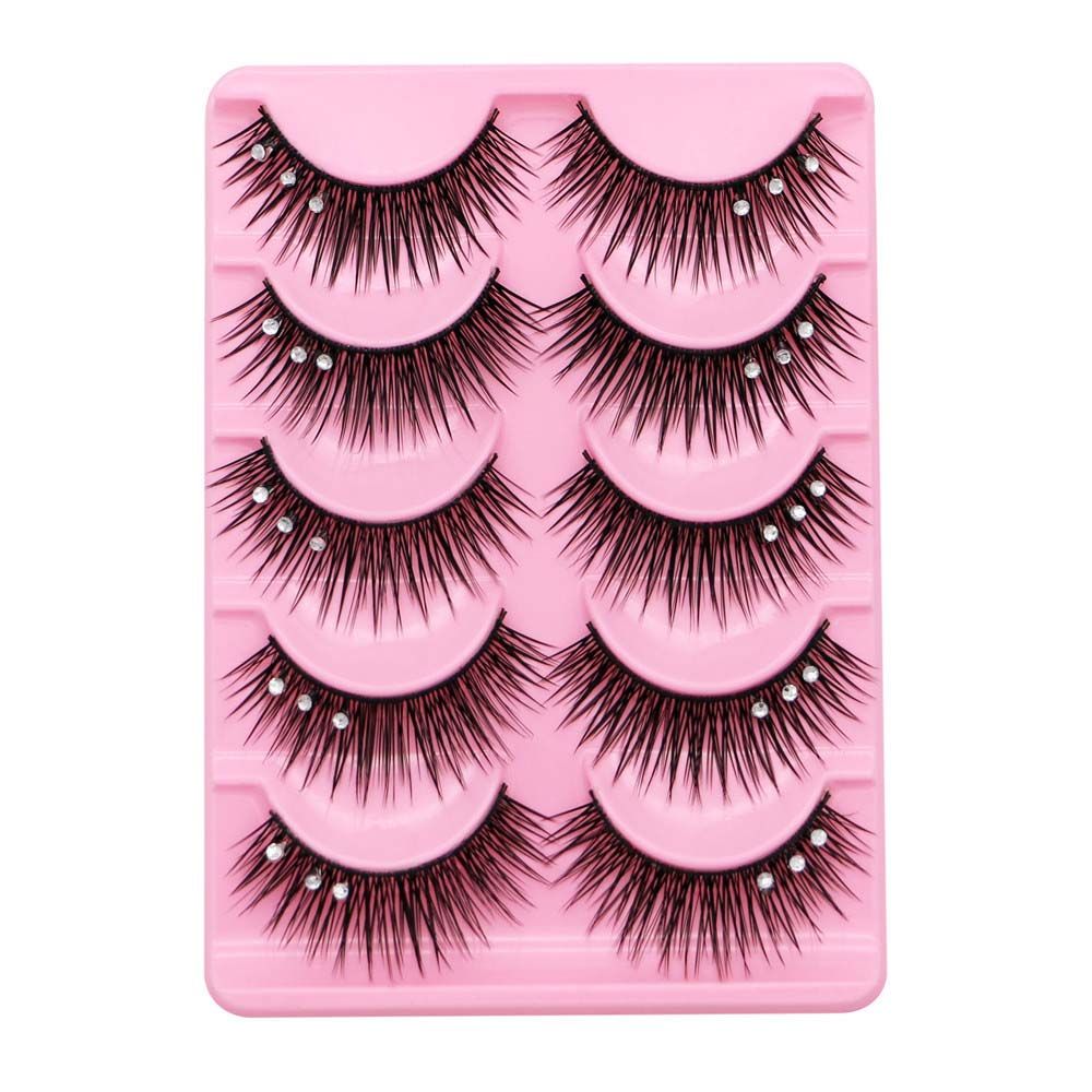 Eyelash Extension For Big Eyes - เครื่องมือแต่งตาแบบขนตาไขว้หนาประดับเลื่อม ขนตาปลอมแบบตาโต ขนตาต่อแบบเลื่อม ขนตาปลอมประดับเพชร