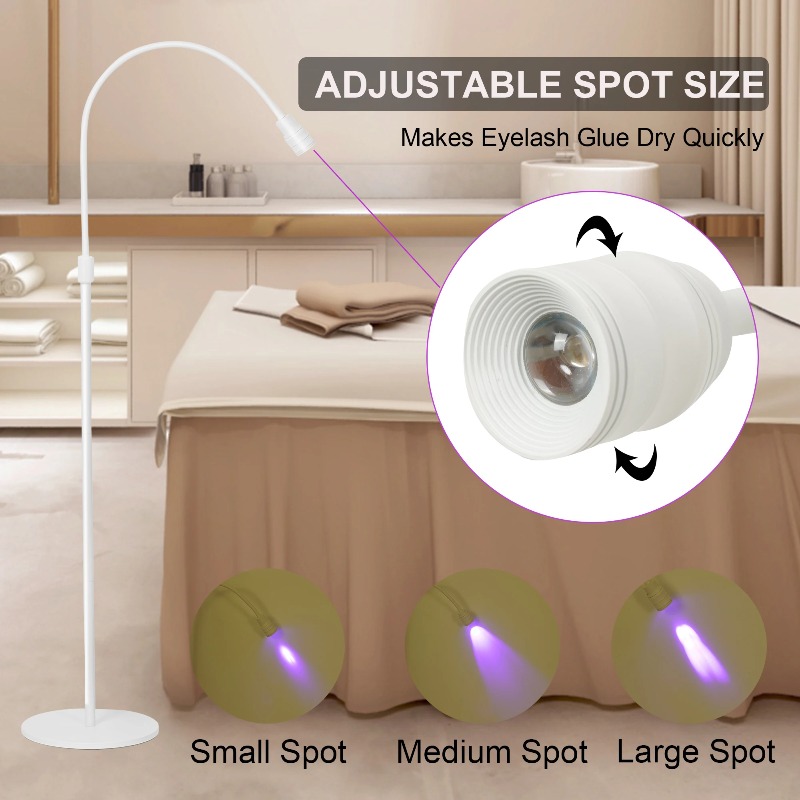 Eyelash Extension Uv Glue - โคมไฟยูวีสำหรับต่อขนตา เจลต่อคิ้ว กาวติดขนตา ใช้ในร้านเสริมสวย ปรับมุมได้ พร้อมสวิตช์เท้าแบบตั้งพื้น