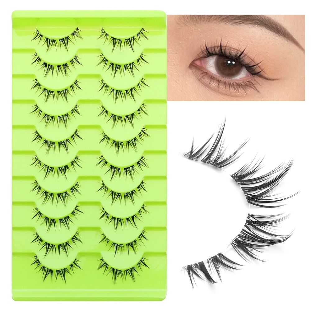 Eyelash Extension Japanese - ขนตาปลอมสีดำสไตล์คอสเพลย์ญี่ปุ่น ขนตาปลอมแบบหนา ดีไซน์ดราม่าติก ขนตาปลอมสไตล์มังงะและอนิเมะ สำหรับผู้หญิงและสาวๆ