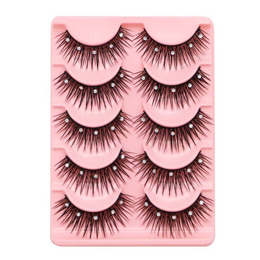 Eyelash Extension For Big Eyes - อุปกรณ์แต่งหน้า ขนตาปลอมประดับเพชร ติดทนนาน ขนตาปลอมเพิ่มความยาว ดวงตากลมโต ขนตาปลอมประดับเพชร