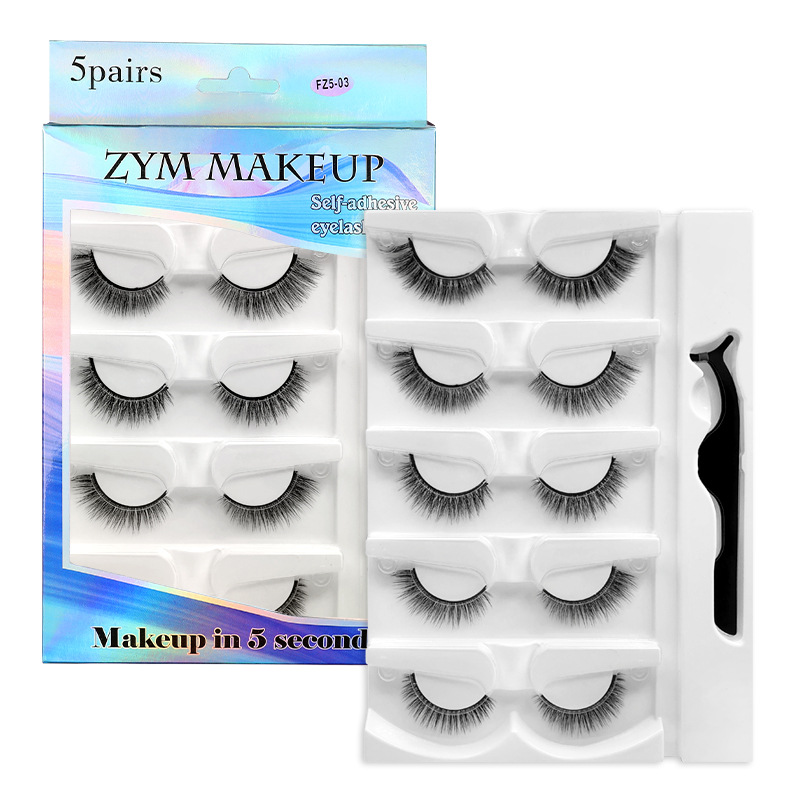 Eyelash Extension Uv Glue - ขนตาปลอมแบบไม่ต้องใช้กาว 5 คู่ 3 มิติ ดูเป็นธรรมชาติ