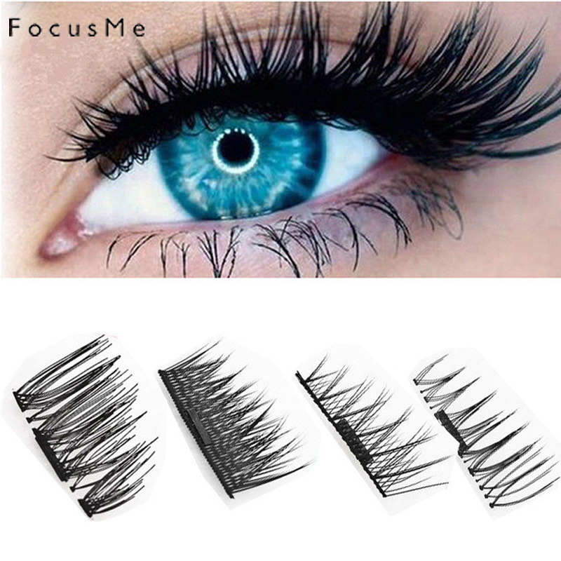 Eyelash Extension For Big Eyes - FocusMe 4 ชิ้น/2 คู่แม่เหล็กคู่ขนตาปลอมธรรมชาติ Hand Made